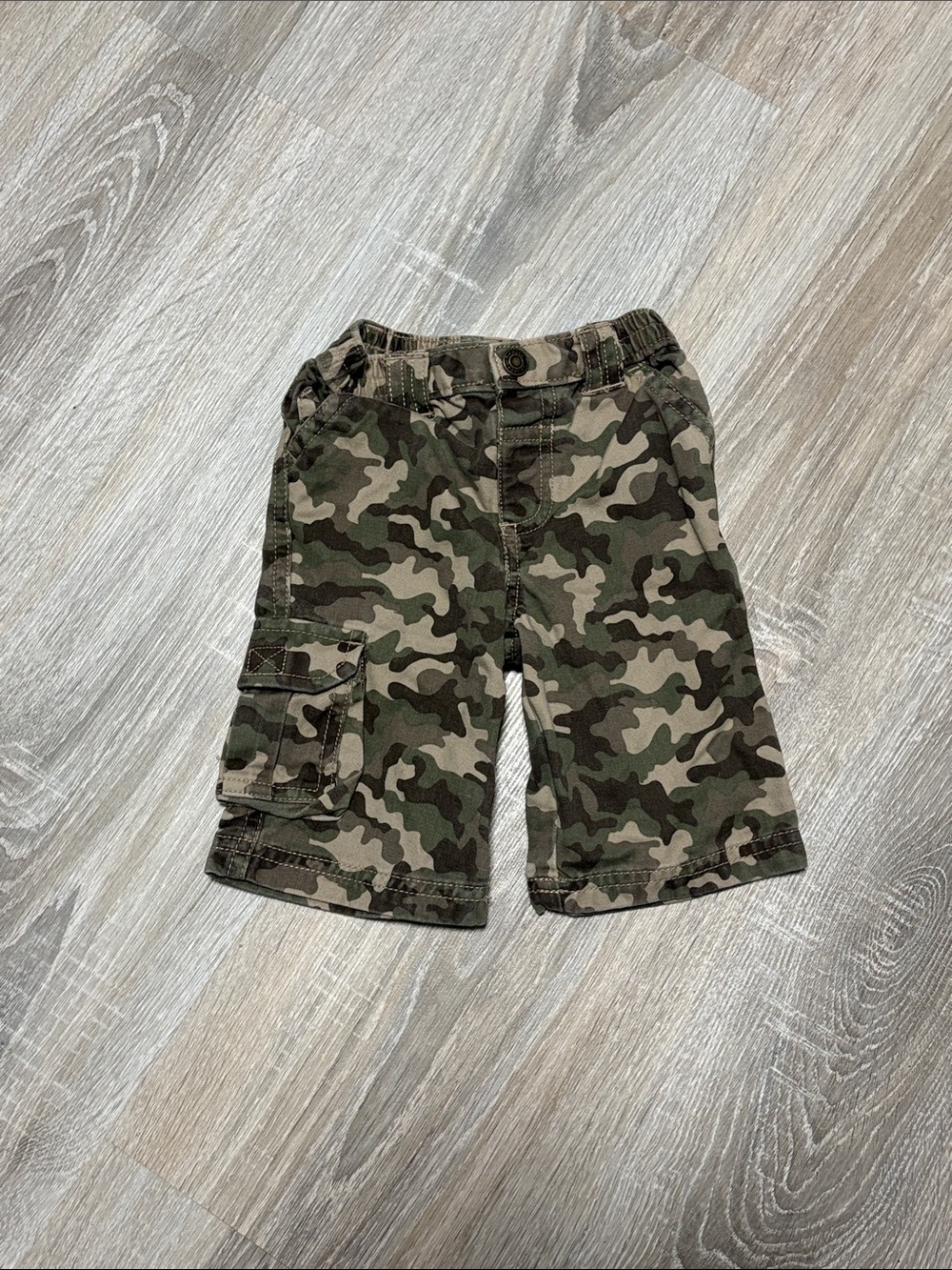 George Boys Camo Cargo Shorts - Green/Khaki